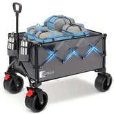 Sunula Foldable Handcart 3026 with all-weather wheels, 300 L volume, 149 kg load capacity – Robust transport cart for the beach, camping, garden & shopping